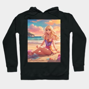 Otaku Approved Beach Anime Girl Collor View Hoodie